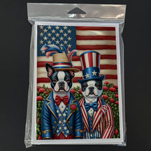 Load image into Gallery viewer, All American Boston Terrier Greeting Cards - Blank Note Cards – 8-Pack of Artist-Designed Cards with Envelopes