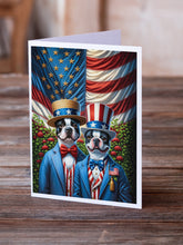 Load image into Gallery viewer, All American Boston Terrier Greeting Cards - Blank Note Cards – 8-Pack of Artist-Designed Cards with Envelopes