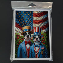 Load image into Gallery viewer, All American Boston Terrier Greeting Cards - Blank Note Cards – 8-Pack of Artist-Designed Cards with Envelopes