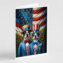 Load image into Gallery viewer, All American Boston Terrier Greeting Cards - Blank Note Cards – 8-Pack of Artist-Designed Cards with Envelopes