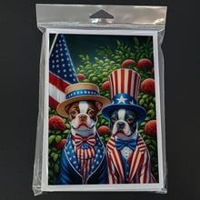 Load image into Gallery viewer, All American Boston Terrier Greeting Cards - Blank Note Cards – 8-Pack of Artist-Designed Cards with Envelopes