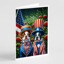 Load image into Gallery viewer, All American Boston Terrier Greeting Cards - Blank Note Cards – 8-Pack of Artist-Designed Cards with Envelopes