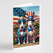 Load image into Gallery viewer, All American Bull Terrier Greeting Cards - Blank Note Cards – 8-Pack of Artist-Designed Cards with Envelopes