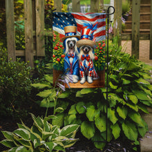 Load image into Gallery viewer, All American Chinese Crested Garden Flag –  Dogs with American Flag Background by Caroline’s Treasures