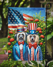 Load image into Gallery viewer, All American Chinese Crested Garden Flag –  Dogs with American Flag Background by Caroline’s Treasures