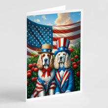 Load image into Gallery viewer, All American Clumber Spaniel Greeting Cards - Blank Note Cards – 8-Pack of Artist-Designed Cards with Envelopes
