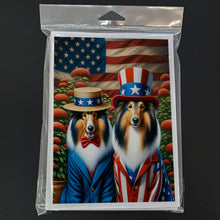 Load image into Gallery viewer, All American Collie Greeting Cards - Blank Note Cards – 8-Pack of Artist-Designed Cards with Envelopes