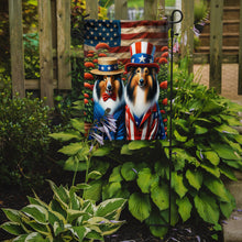 Load image into Gallery viewer, All American Collie Garden Flag –  Dogs with American Flag Background by Caroline’s Treasures