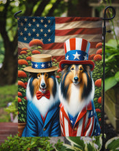 Load image into Gallery viewer, All American Collie Garden Flag –  Dogs with American Flag Background by Caroline’s Treasures