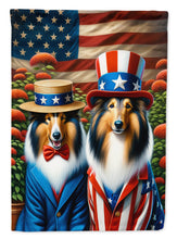 Load image into Gallery viewer, All American Collie Garden Flag –  Dogs with American Flag Background by Caroline’s Treasures