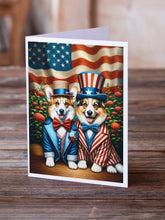 Load image into Gallery viewer, All American Corgi Greeting Cards - Blank Note Cards – 8-Pack of Artist-Designed Cards with Envelopes