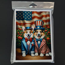 Load image into Gallery viewer, All American Corgi Greeting Cards - Blank Note Cards – 8-Pack of Artist-Designed Cards with Envelopes
