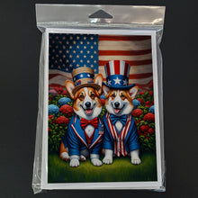 Load image into Gallery viewer, All American Corgi Greeting Cards - Blank Note Cards – 8-Pack of Artist-Designed Cards with Envelopes