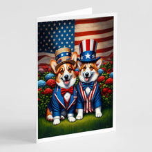 Load image into Gallery viewer, All American Corgi Greeting Cards - Blank Note Cards – 8-Pack of Artist-Designed Cards with Envelopes