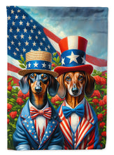 Load image into Gallery viewer, All American Dachshund Garden Flag –  Dogs with American Flag Background by Caroline’s Treasures