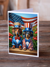 Load image into Gallery viewer, All American Dachshund Greeting Cards - Blank Note Cards – 8-Pack of Artist-Designed Cards with Envelopes