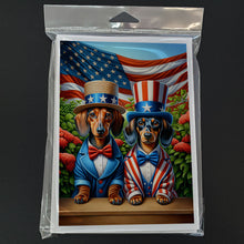 Load image into Gallery viewer, All American Dachshund Greeting Cards - Blank Note Cards – 8-Pack of Artist-Designed Cards with Envelopes