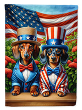 Load image into Gallery viewer, All American Dachshund Garden Flag –  Dogs with American Flag Background by Caroline’s Treasures