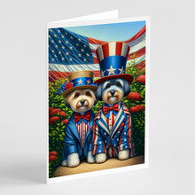 Load image into Gallery viewer, All American Dandie Dinmont Terrier Greeting Cards - Blank Note Cards – 8-Pack of Artist-Designed Cards with Envelopes