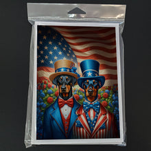 Load image into Gallery viewer, All American Doberman Pinscher Greeting Cards - Blank Note Cards – 8-Pack of Artist-Designed Cards with Envelopes