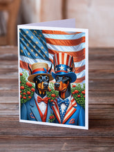 Load image into Gallery viewer, All American Doberman Pinscher Greeting Cards - Blank Note Cards – 8-Pack of Artist-Designed Cards with Envelopes