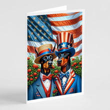 Load image into Gallery viewer, All American Doberman Pinscher Greeting Cards - Blank Note Cards – 8-Pack of Artist-Designed Cards with Envelopes