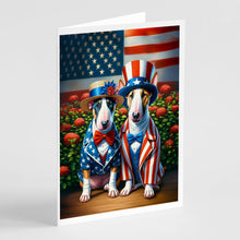 Load image into Gallery viewer, All American English Bull Terrier Greeting Cards - Blank Note Cards – 8-Pack of Artist-Designed Cards with Envelopes