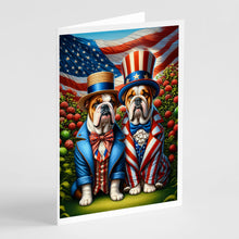 Load image into Gallery viewer, All American English Bulldog Greeting Cards - Blank Note Cards – 8-Pack of Artist-Designed Cards with Envelopes