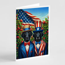 Load image into Gallery viewer, All American Flat-Coated Retriever Greeting Cards - Blank Note Cards – 8-Pack of Artist-Designed Cards with Envelopes