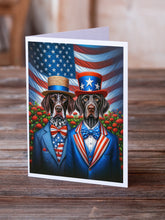 Load image into Gallery viewer, All American German Shorthaired Pointer Greeting Cards - Blank Note Cards – 8-Pack of Artist-Designed Cards with Envelopes
