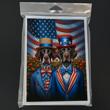 Load image into Gallery viewer, All American German Shorthaired Pointer Greeting Cards - Blank Note Cards – 8-Pack of Artist-Designed Cards with Envelopes