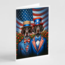 Load image into Gallery viewer, All American German Shorthaired Pointer Greeting Cards - Blank Note Cards – 8-Pack of Artist-Designed Cards with Envelopes