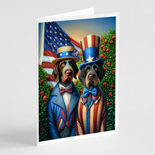 Load image into Gallery viewer, All American German Wirehaired Pointer Greeting Cards - Blank Note Cards – 8-Pack of Artist-Designed Cards with Envelopes