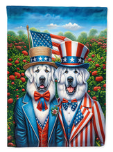 Load image into Gallery viewer, All American Great Pyrenees Garden Flag –  Dogs with American Flag Background by Caroline’s Treasures