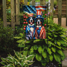 Load image into Gallery viewer, All American Greater Swiss Mountain Dog Garden Flag –  Dogs with American Flag Background by Caroline’s Treasures