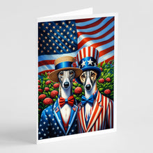 Load image into Gallery viewer, All American Greyhound Greeting Cards - Blank Note Cards – 8-Pack of Artist-Designed Cards with Envelopes