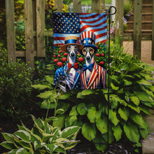 Load image into Gallery viewer, All American Greyhound Garden Flag –  Dogs with American Flag Background by Caroline’s Treasures