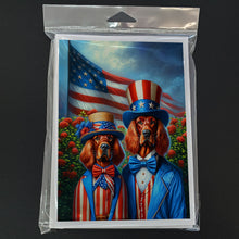 Load image into Gallery viewer, All American Irish Setter Greeting Cards - Blank Note Cards – 8-Pack of Artist-Designed Cards with Envelopes