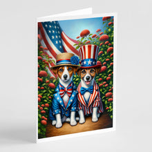 Load image into Gallery viewer, All American Jack Russell Terrier Greeting Cards - Blank Note Cards – 8-Pack of Artist-Designed Cards with Envelopes