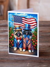 Load image into Gallery viewer, All American Keeshond Greeting Cards - Blank Note Cards – 8-Pack of Artist-Designed Cards with Envelopes