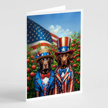 Load image into Gallery viewer, All American Labrador Retriever Greeting Cards - Blank Note Cards – 8-Pack of Artist-Designed Cards with Envelopes