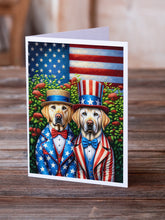 Load image into Gallery viewer, All American Labrador Retriever Greeting Cards - Blank Note Cards – 8-Pack of Artist-Designed Cards with Envelopes