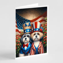 Load image into Gallery viewer, All American Lhasa Apso Greeting Cards - Blank Note Cards – 8-Pack of Artist-Designed Cards with Envelopes