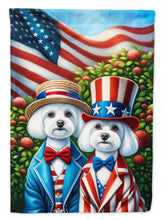 Load image into Gallery viewer, All American Maltese Garden Flag –  Dogs with American Flag Background by Caroline’s Treasures