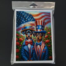 Load image into Gallery viewer, All American Miniature Pinscher Greeting Cards - Blank Note Cards – 8-Pack of Artist-Designed Cards with Envelopes