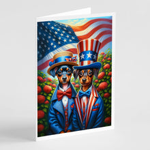 Load image into Gallery viewer, All American Miniature Pinscher Greeting Cards - Blank Note Cards – 8-Pack of Artist-Designed Cards with Envelopes