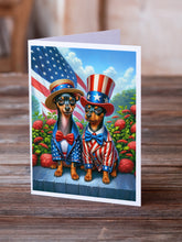 Load image into Gallery viewer, All American Miniature Pinscher Greeting Cards - Blank Note Cards – 8-Pack of Artist-Designed Cards with Envelopes