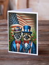 Load image into Gallery viewer, All American Norwegian Elkhound Greeting Cards - Blank Note Cards – 8-Pack of Artist-Designed Cards with Envelopes