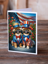Load image into Gallery viewer, All American Pekingese Greeting Cards - Blank Note Cards – 8-Pack of Artist-Designed Cards with Envelopes