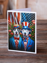 Load image into Gallery viewer, All American Pit Bull Terrier Greeting Cards - Blank Note Cards – 8-Pack of Artist-Designed Cards with Envelopes